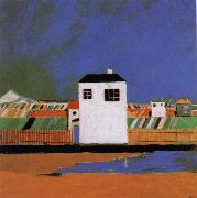 Kasimir Malevich A white house in the landscape oil painting reproduction